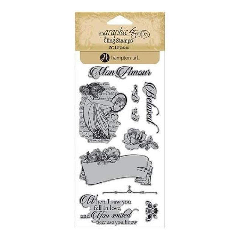 Graphic 45 - Mon Amour Cling Stamps -