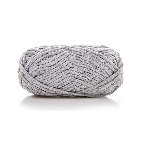 Poppy Crafts Super Soft Chenille Yarn 100g - Grey