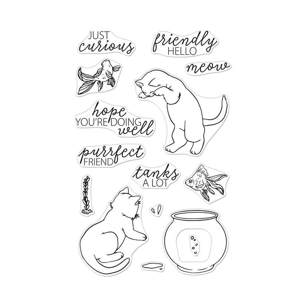 Hero Arts Clear Stamps 4 inch X6 inch Curious Cat