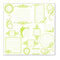 Hambly Screen Prints - Journaling Bits Overlay - Lime Green (Pack Of 5)