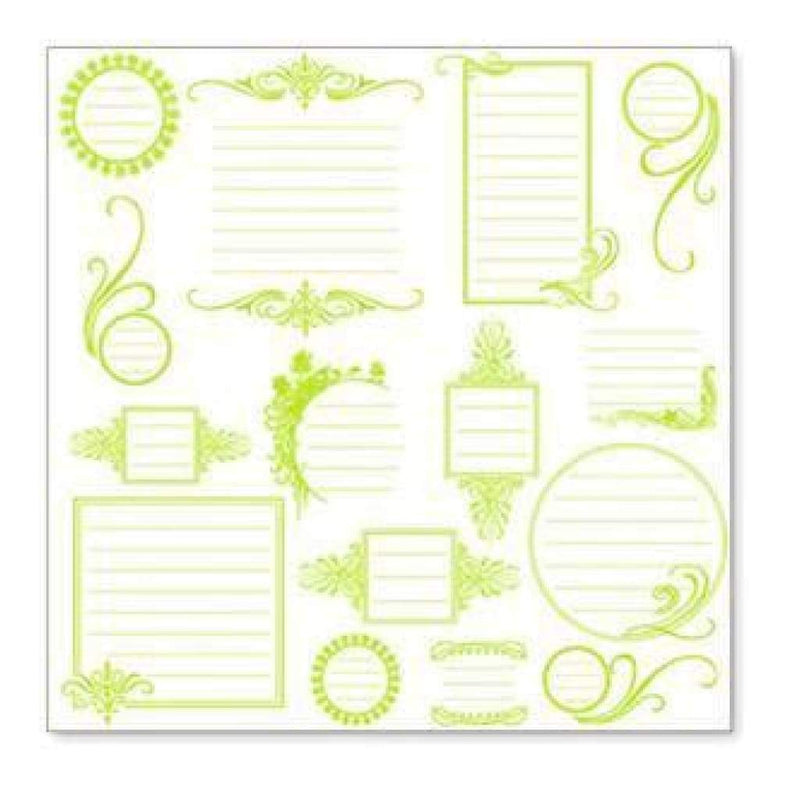 Hambly Screen Prints - Journaling Bits Overlay - Lime Green (Pack Of 5)