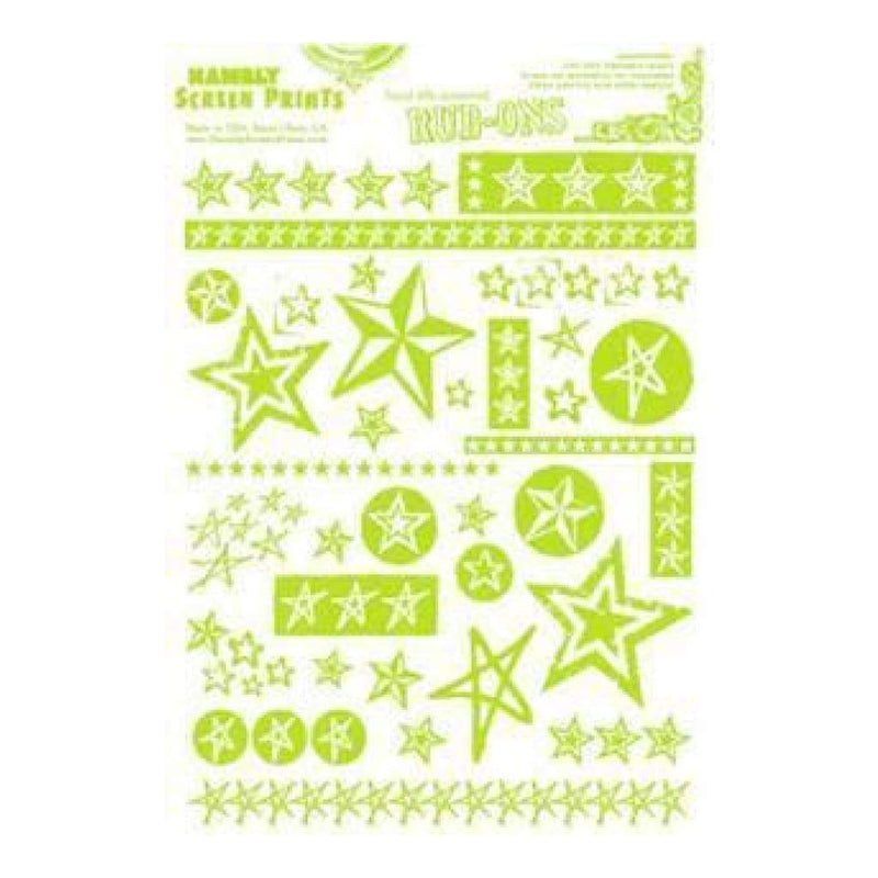 Hambly Screen Prints - Rub-Ons Stars - Lime Green