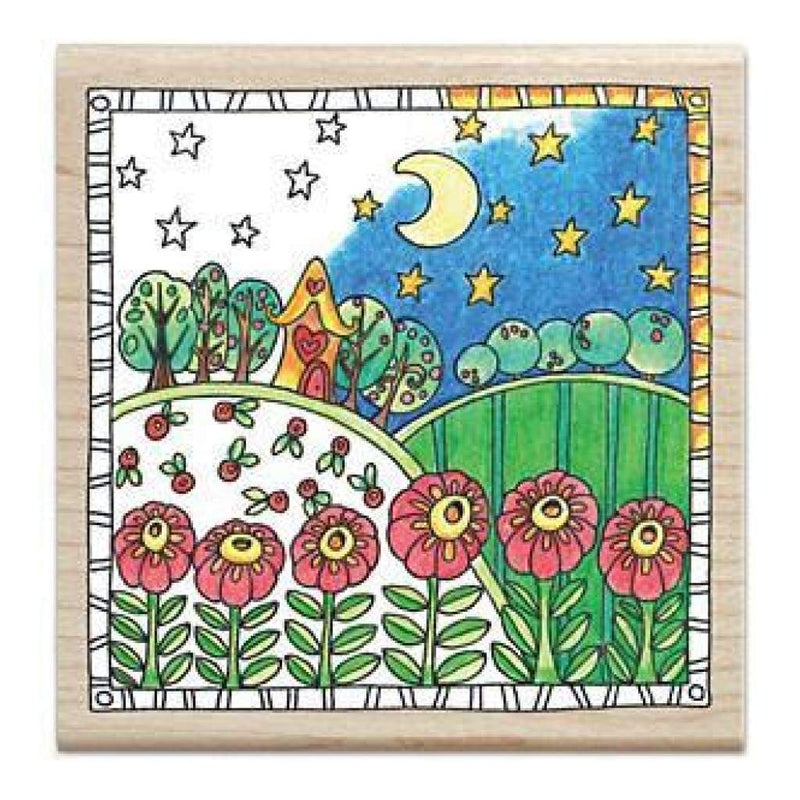 Hampton Art - Color Me Mounted Rubber Stamp 3.5Inch X3.5Inch  Garden