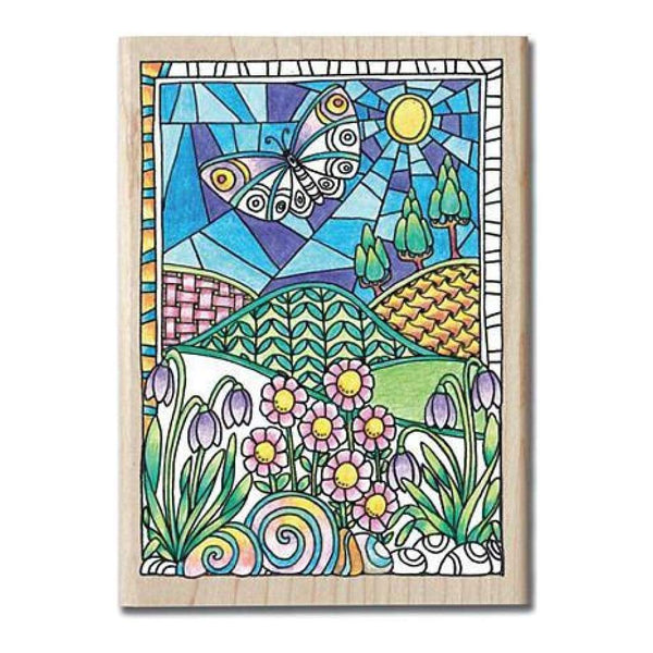 Hampton Art - Color Me Mounted Rubber Stamp 3.5Inch X5inch  Flowers