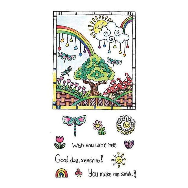 Hampton Art  - Colour Me Clear Stamps 4Inchx7.75Inch Sunshine