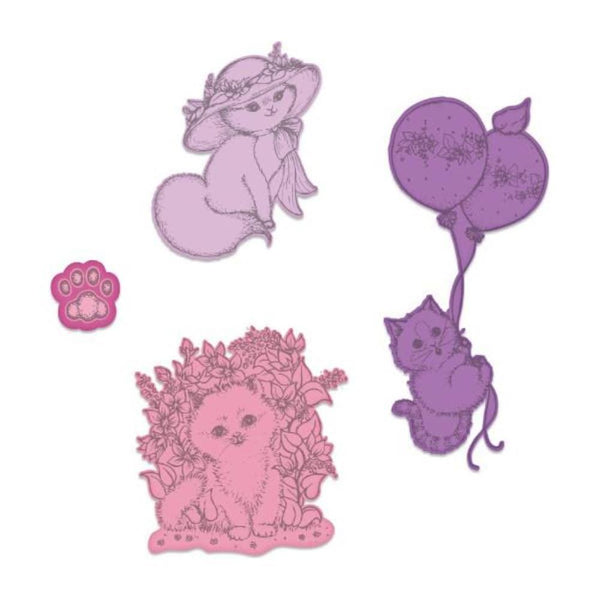 Heartfelt Creations - Cut & Emboss Dies - Playful Miss Kitty .75 To 4.25in