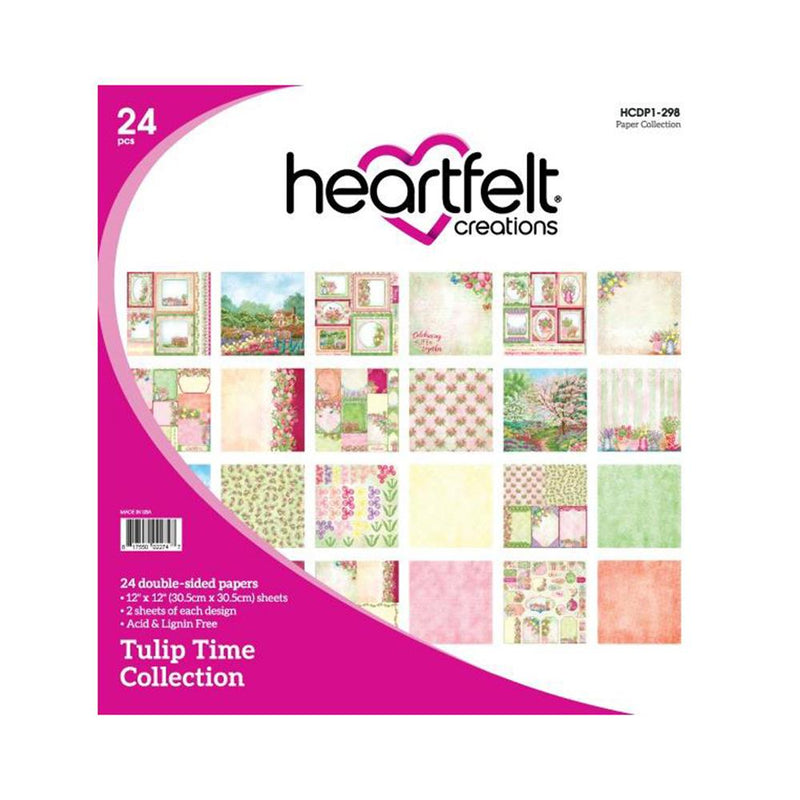 Heartfelt Creations Double-Sided Paper Pad 12 X 12" 24 pack -Tulip Time