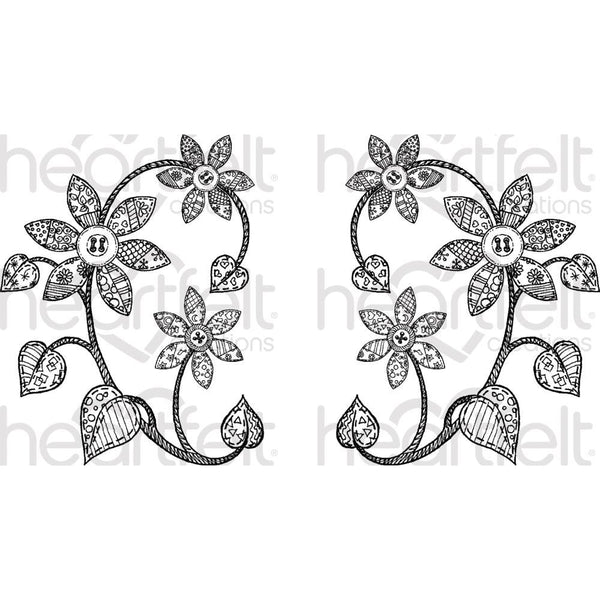 Heartfelt Creations Cling Rubber Stamp Set 5 inch X6.5 inch - Patchwork Daisy