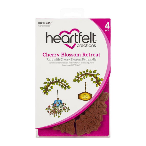 Heartfelt Creations - Cling Rubber Stamp Set - Cherry Blossom Retreat