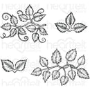 Heartfelt Creations Cling Rubber Stamp Set 5 inch X6.5 inch Leafy Accents 1 inch To 4.5 inch*