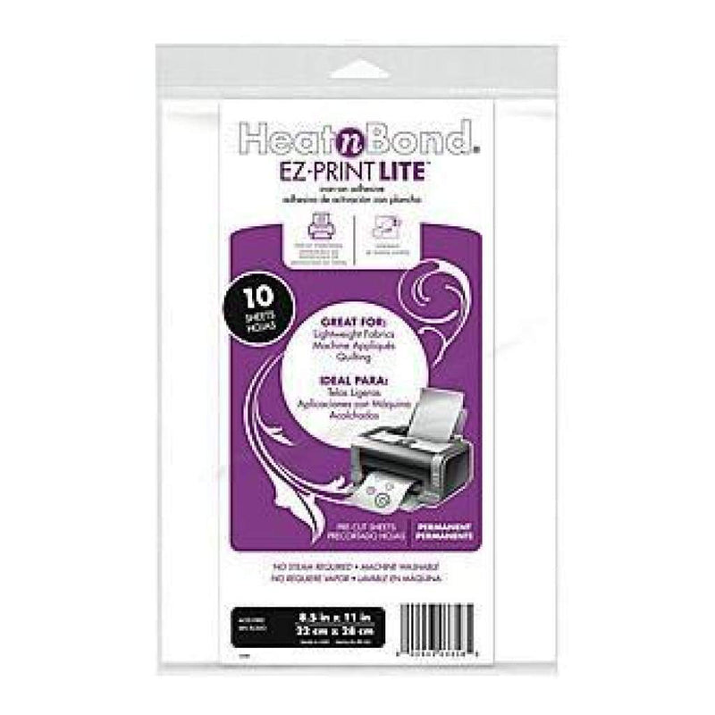 Heat'n Bond Ez-Print Lite Iron-On Adhesive 8-1/2X11 White 10 Pack