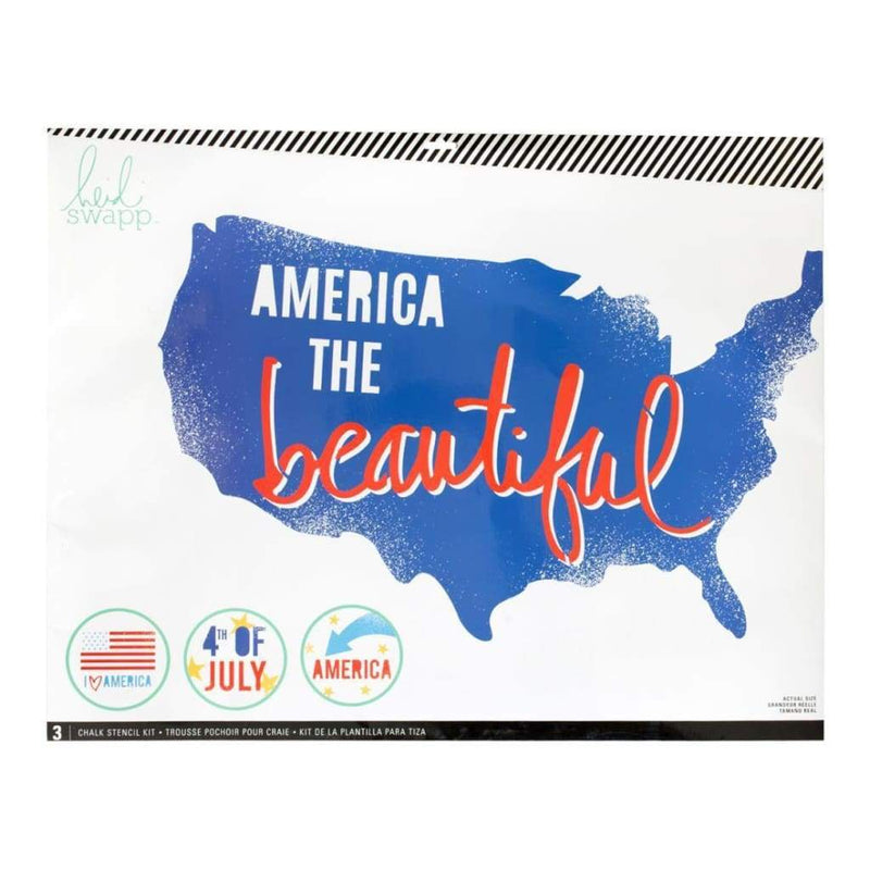 Heidi Swapp Chalk Art Stencils 27X21 inch 3 Pack - Americana