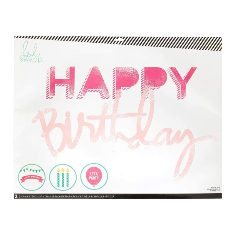 Heidi Swapp Chalk Art Stencils 27X21 inch 3 Pack - Happy Birthday