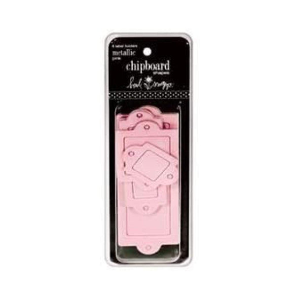 Heidi Swapp - Chipboard Shapes Metallic- Label Holders Pink