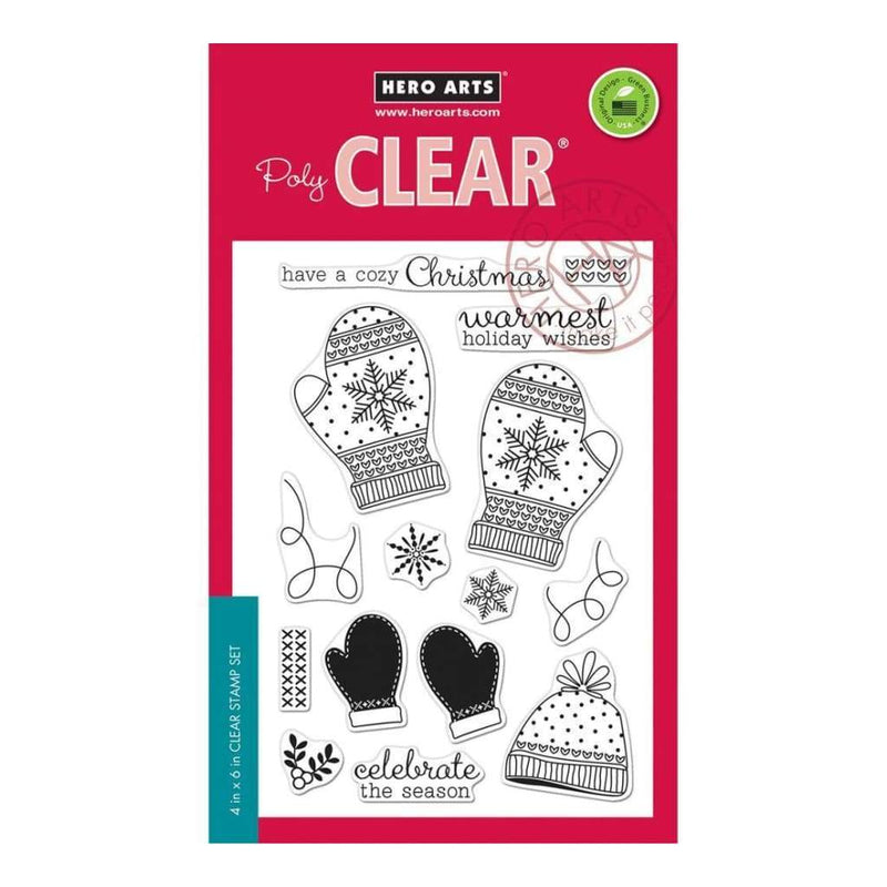 Hero Arts Clear Stamps 4 inch X6 inch Holiday Mittens