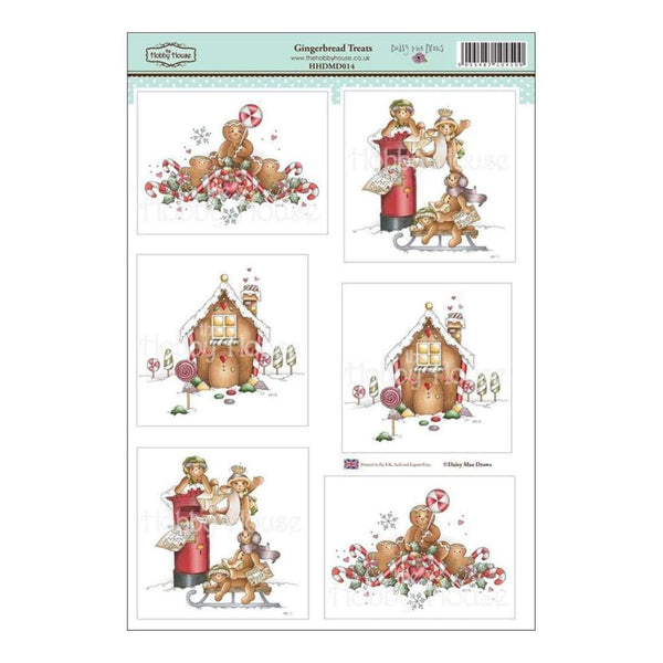 Hobby House -Daisy Mae Draws Topper Sheet 8.5 inch X12.2 inch Gingerbread Treats