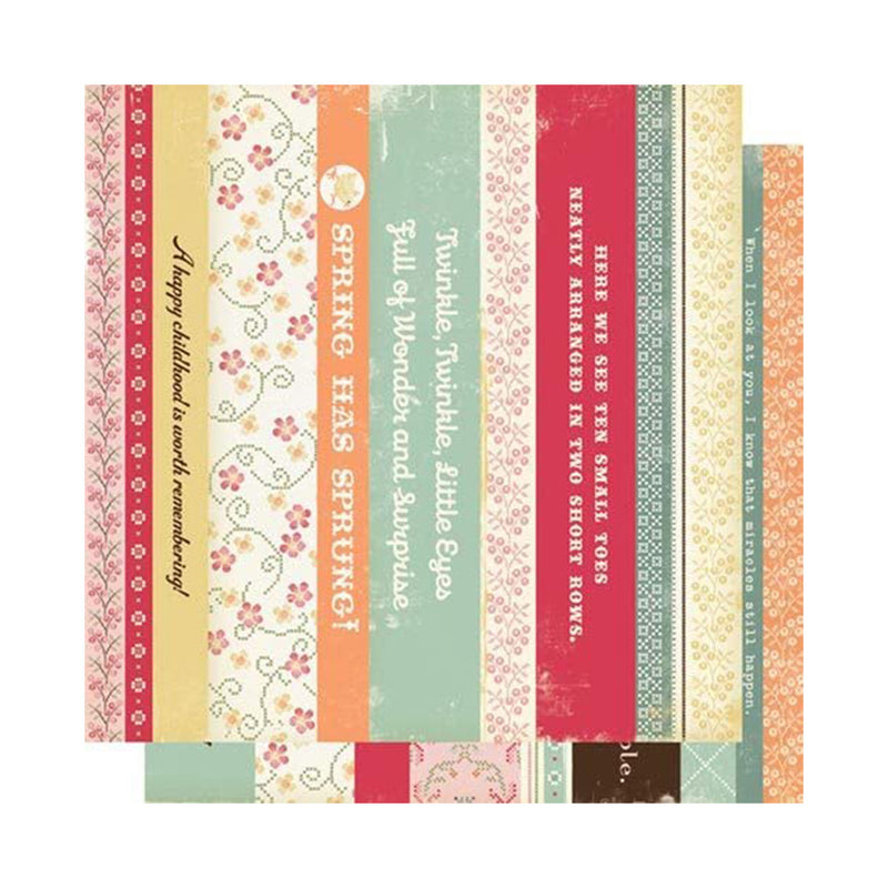 Cosmo Cricket - Double-Sided Borders 12"x12" Single Sheet - Honey Pie*