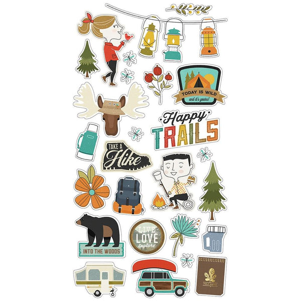 Simple Stories - Happy Trails -  Chipboard Stickers 6 inchX12 inch