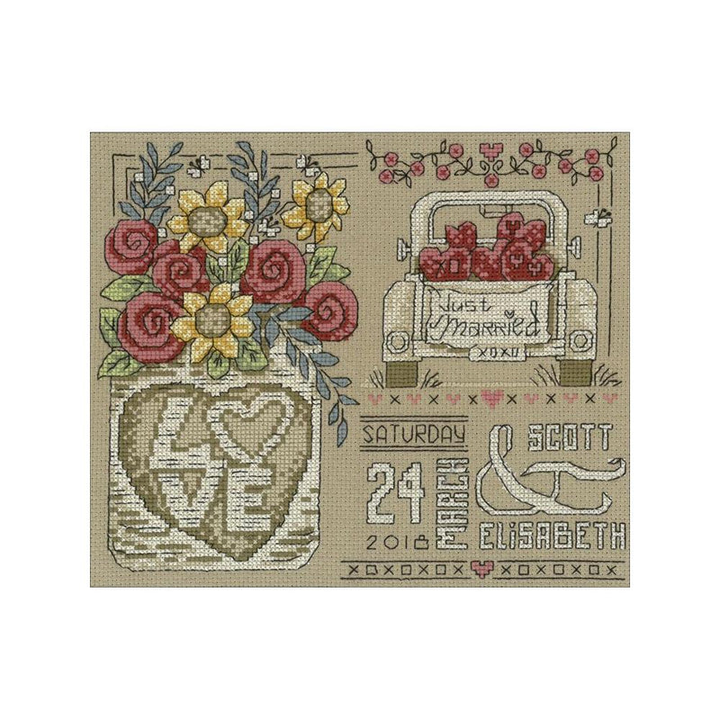 Imaginating - Counted Cross Stitch Kit 9X7.5in - Rustic Wedding (14 Count)