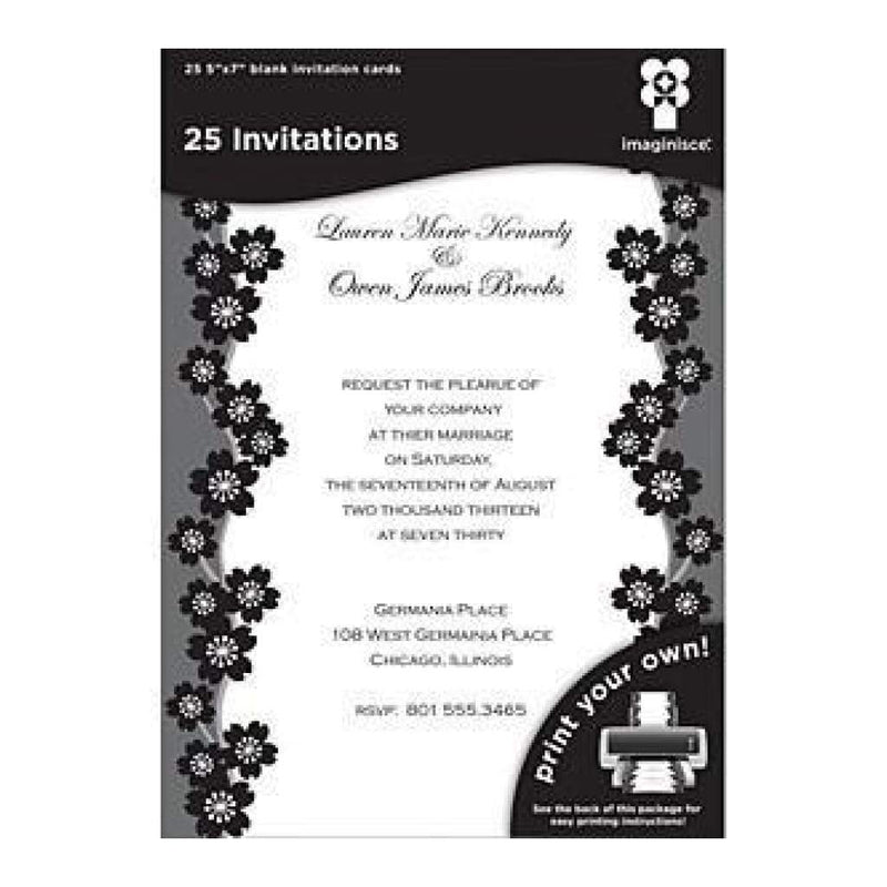 Imaginisce - Black Ice Laser Printable Invitations 5X7 - Sakura