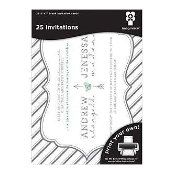 Imaginisce - Black Ice Laser Printable Invitations 5X7 - Striped