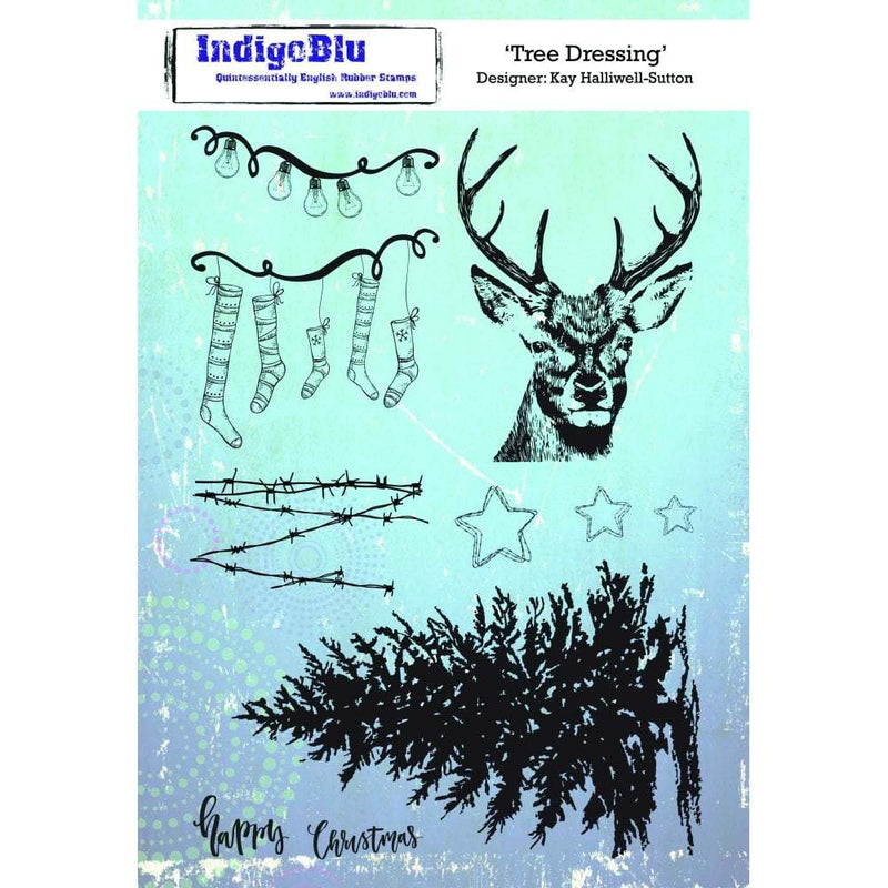 IndigoBlu Cling Mounted Stamp 9 inchX6.5 inch Tree Dressing
