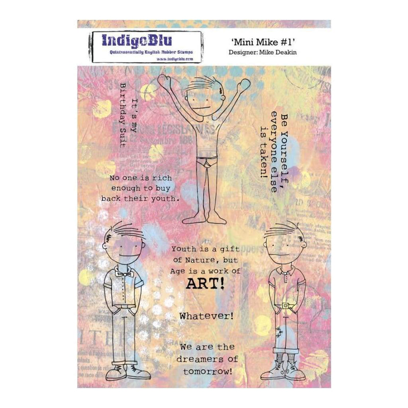IndigoBlu Cling Mounted Stamp 8inch X5.5inch Mini Mike