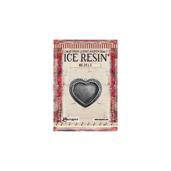Ice Resin Milan Bezels Antique Silver Heart*