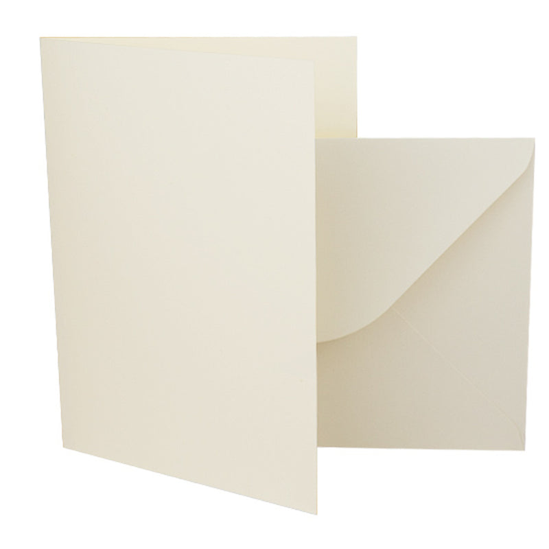 Poppy Crafts 5x7in 300GSM Cards and Envelopes - Luxury Ivory -  Pack of 10