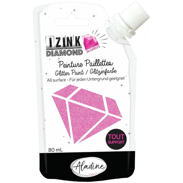 IZINK Diamond 24 Carats Glitter Paint 80ml - Pink