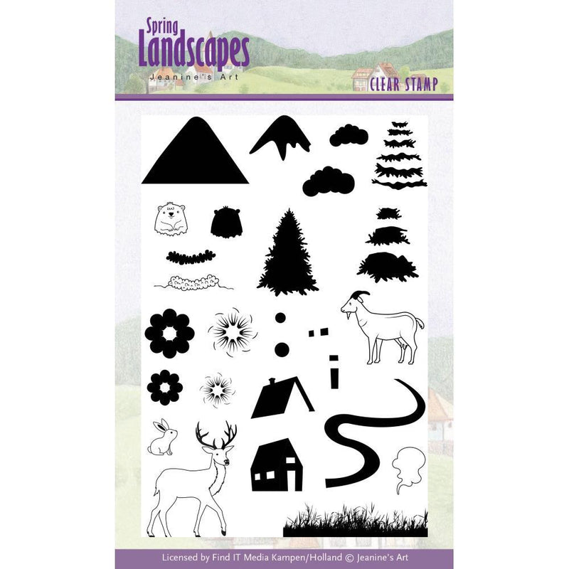 Find It Trading Jeanines Art Clear Stamps Spring Landscapes Mountains
