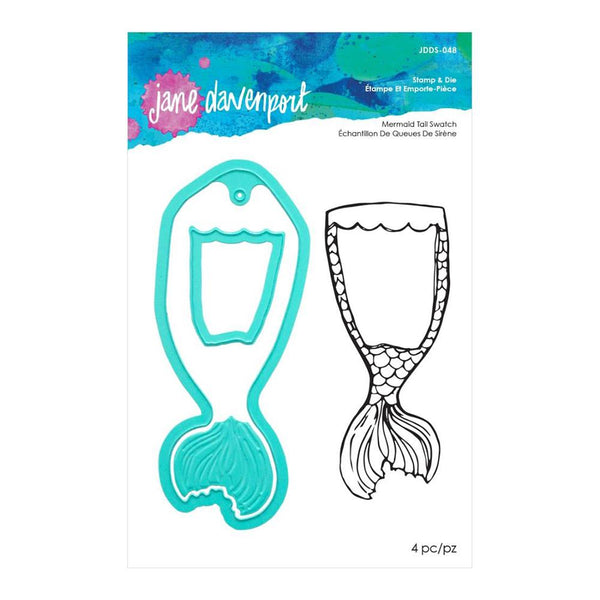 Spellbinders - Jane Davenport - Artomology Collection - Clear Acrylic Stamp and Die Set - Mermaid Tail Swatch