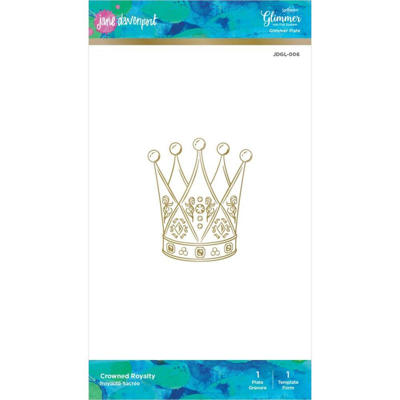 Jane Davenport Glimmer Hot Foil Plate & Template Set Crowned Royalty