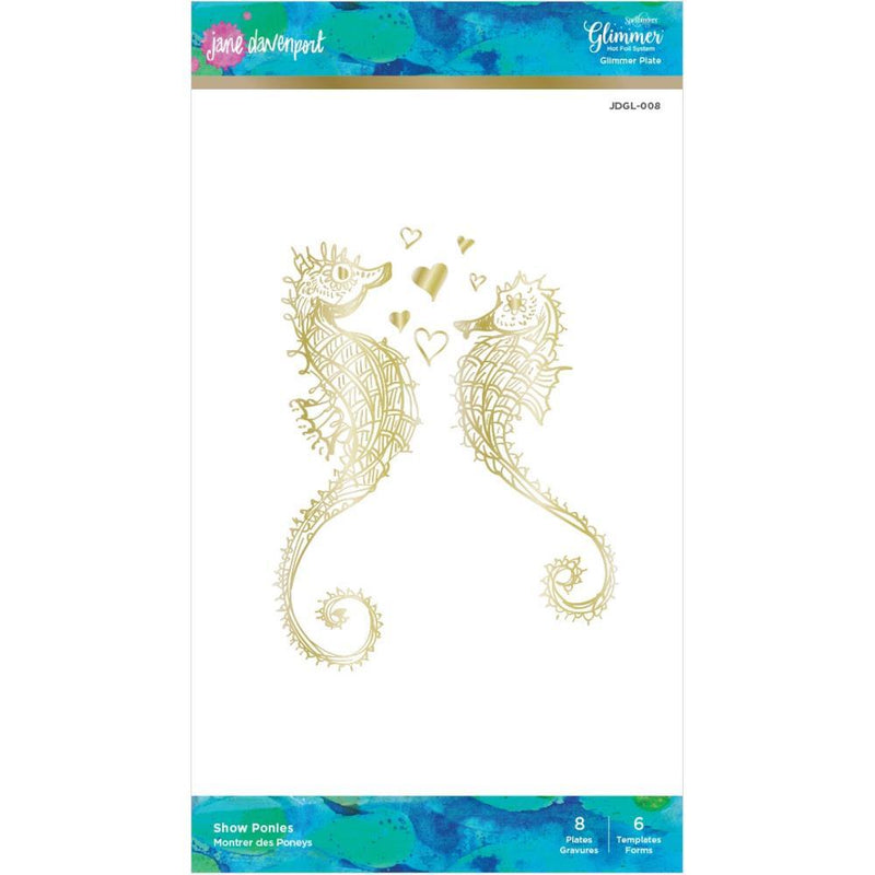 Jane Davenport Glimmer Hot Foil Plate & Template Set Show Ponies