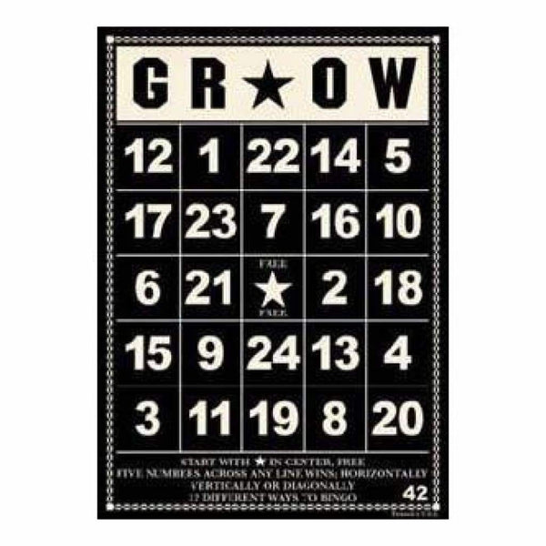 Jenni Bowlin - Bingo Cards Black - Grow