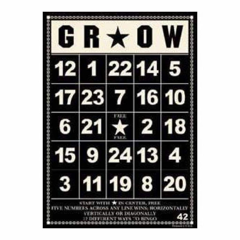 Jenni Bowlin - Bingo Cards Black - Grow