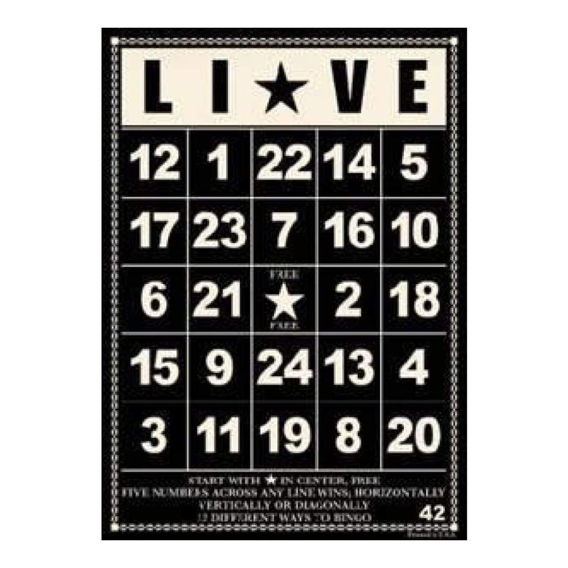 Jenni Bowlin - Bingo Cards Black - Live