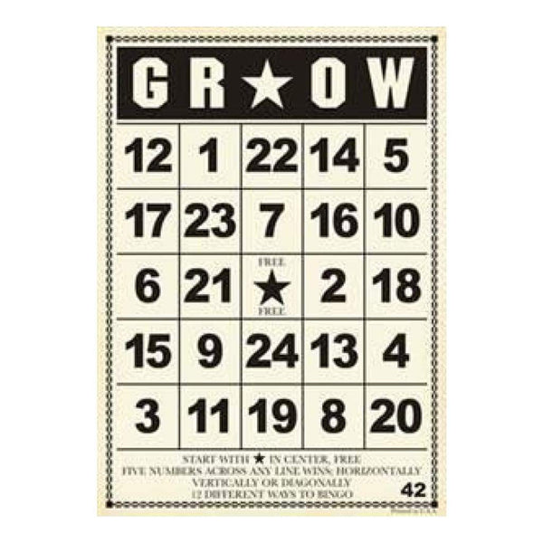 Jenni Bowlin - Bingo Cards - Grow