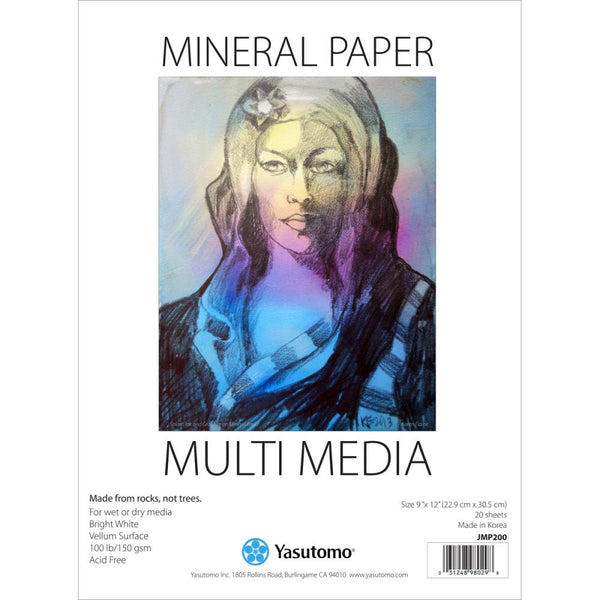 Yasutomo - Multi-Media Mineral Paper Pad 9 inch X12 inch  20 Sheets