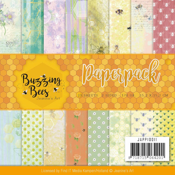 Find It Trading - Jeanines Art - Paper Pack 6 inchX6 inch 23 pack - Buzzing Bees, Double-Sided Designs