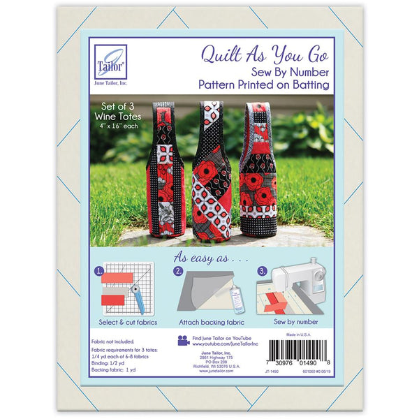 June Tailor - Quilt As You Go Wine Tote - Assorted 3 pack