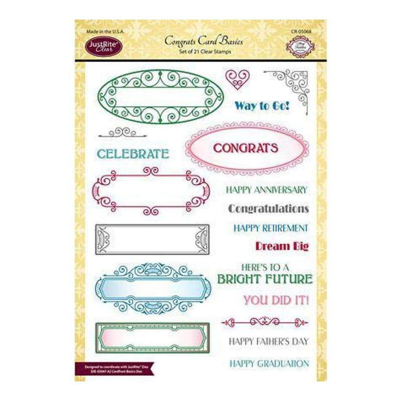 Justrite Papercraft Clear Stamps 6 Inch X8 Inch Congrats Card Basics