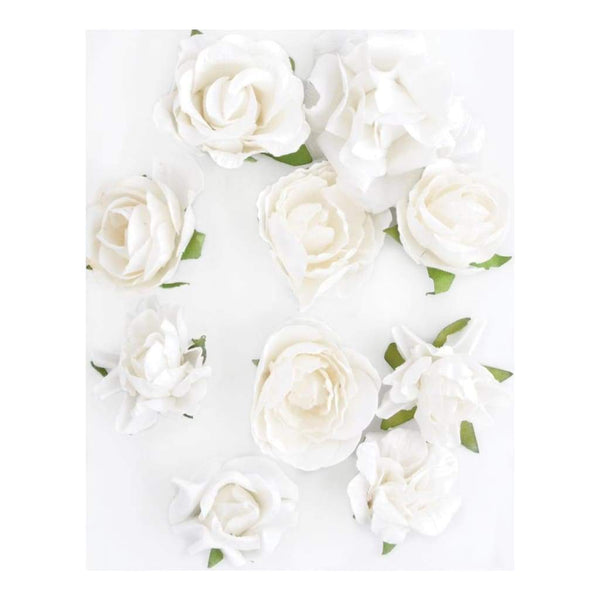 Kaisercraft Paper Blooms 1 inch - 1.5 inch 10 pack - Coconut