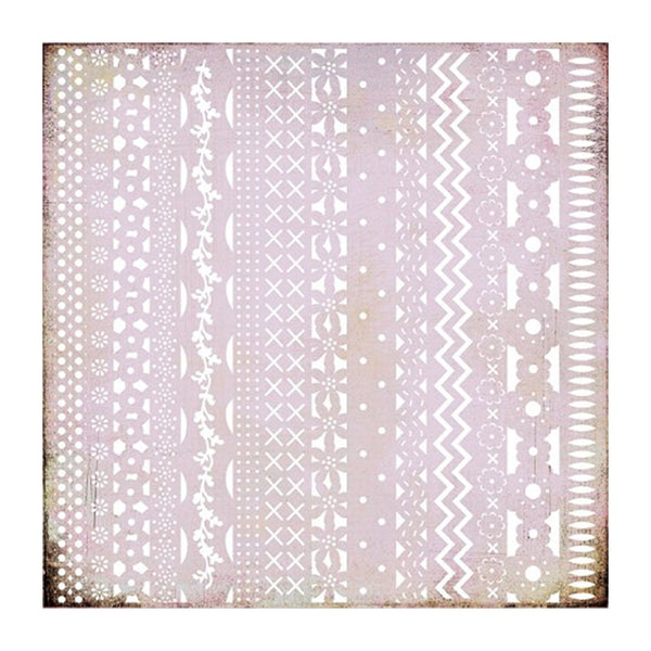 Basicgrey 12"x12" Single Sheet Laser-Cut Doilies - Kioshi - Lavender Ribbon