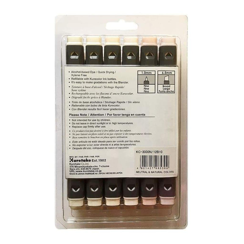 Kurecolor ZIG Twin WS Marker Set 12 pack - Flesh & Neutral Colors*