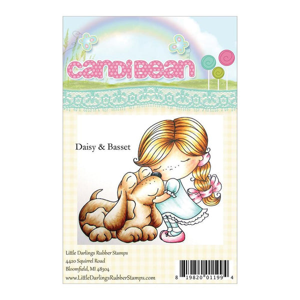 Candibean Unmounted Rubber Stamp 4 X 6inch - Daisy & Basset
