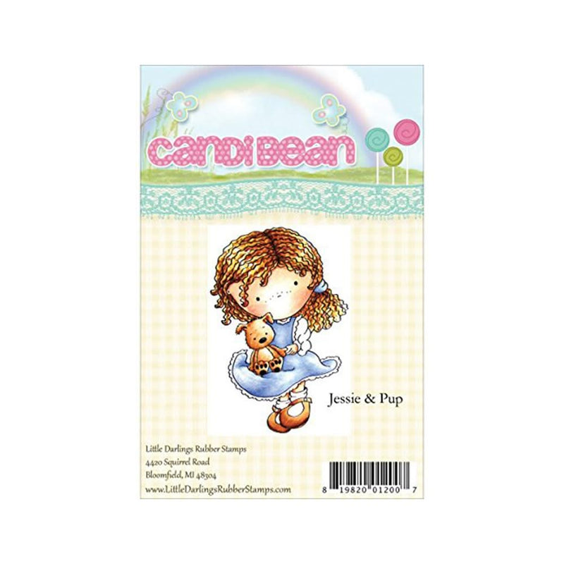 Candibean Unmounted Rubber Stamp 4 X 6inch - Jessie & Pup