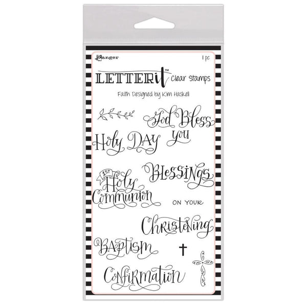 Ranger Letter It Clear Stamp Set 4X6 Faith