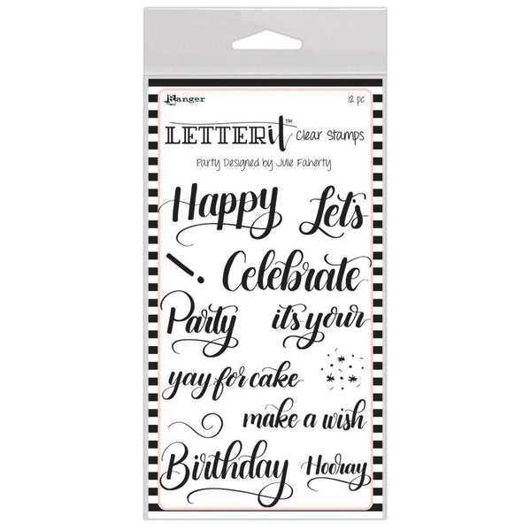 Ranger Letter It Clear Stamp Set 4X6 Party