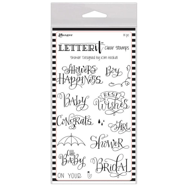 Ranger Letter It Clear Stamp Set 4X6 Shower